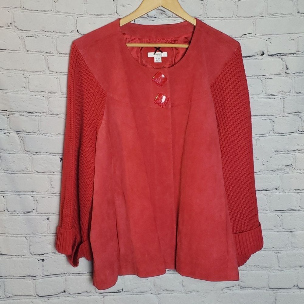 ‎Pink Leather Sweater Coat by Dress Barn